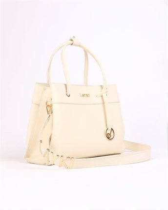 Nusia Deri Bej Renkli Askılı Kadın Çanta