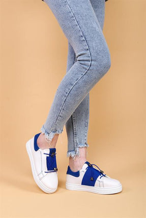 Alvaro Beyaz Mavi Renkli Sneaker