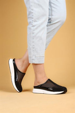 Seva Siyah Renkli Taşlı Lüks Terlik