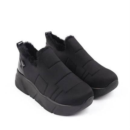 Lussi Siyah Renkli Paraşüt Kumaş Kışlık İçi Tüylü Kadın Spor Ayakkabı