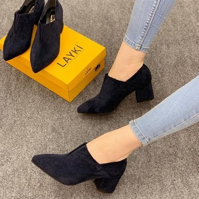 Emily Lacivert Renkli Kadın Babet Ayakkabı