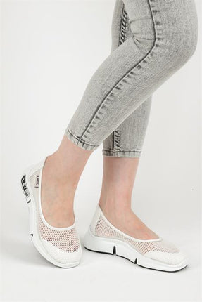 Milano Beyaz Renkli Lux Lazer Kesimli Kadın Yazlık Spor Ayakkabı