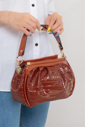 Tesa Taba Renkli Deri Askılı 3 Bölmeli Kadın Çanta