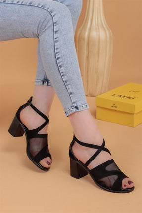 Marian Siyah Süet Lux Kadın Topuklu Ayakkabı