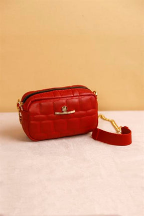Serra Kırmızı Renkli Zincirli Askılı Kadın Deri Çapraz Çanta
