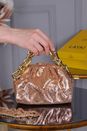 Hera Altın Renkli Krok Askılı Çanta