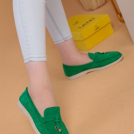 Miu Yeşil Renkli   Klasik Ayakkabı