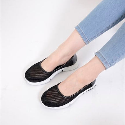 Milano Siyah Renkli Lux Lazer Kesimli Kadın Yazlık Spor Ayakkabı