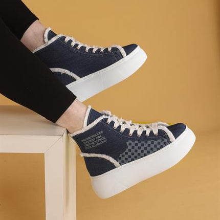 Lisa Keten Mavi Renkli Günlük Kadın Bot