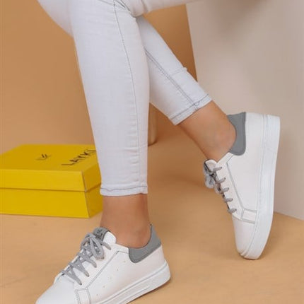 Rocc Beyaz Gri Kadın Spor Ayakkabı