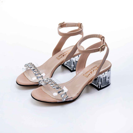 022107 Şeffaf Deri  Topuklu Ayakkabı