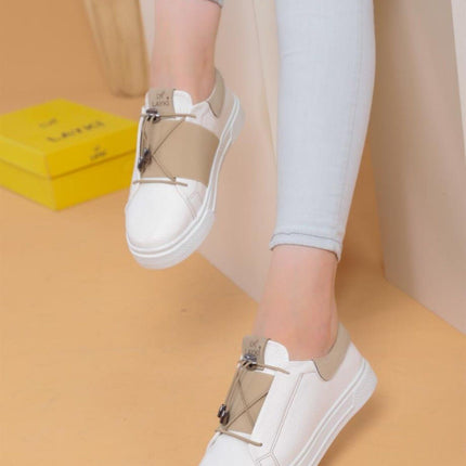 Alvaro Beyaz Pudra Renkli Sneaker