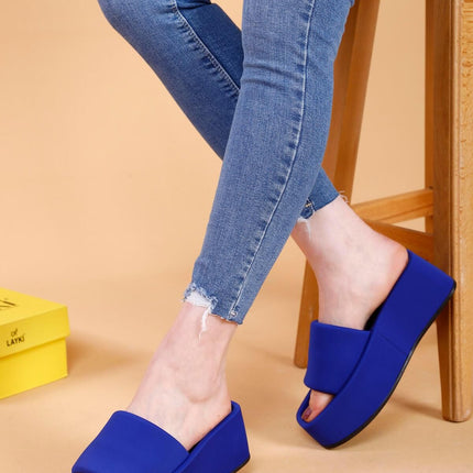 Volga Bej Renkli Yüksek Taban Lüx Terlik