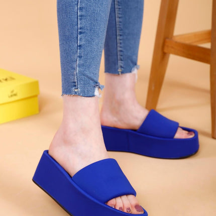 Volga Bej Renkli Yüksek Taban Lüx Terlik