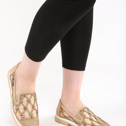 Francis Bej Renkli Taş Detaylı Kadın Günlük Klasik Ayakkabı