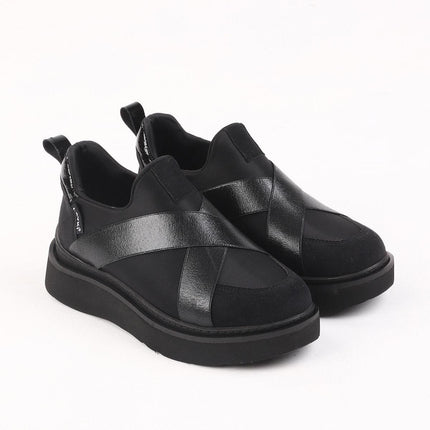 Nesica Siyah Renkli Lastikli Paraşüt Kumaş Yürüyüş Ayakkabısı