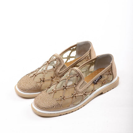 Francis Bej Renkli Taş Detaylı Kadın Günlük Klasik Ayakkabı