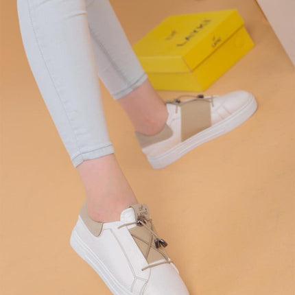 Alvaro Beyaz Pudra Renkli Sneaker