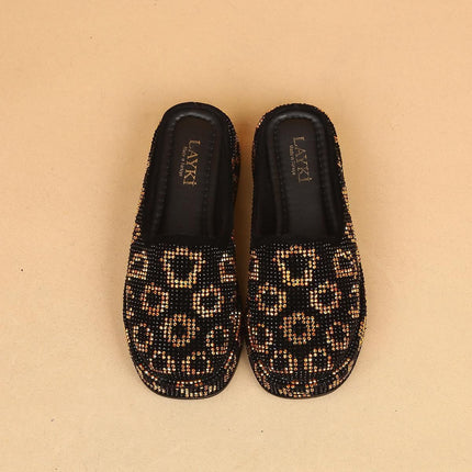 Revan Desenli Taşlı Ortopedik Kadın Terlik