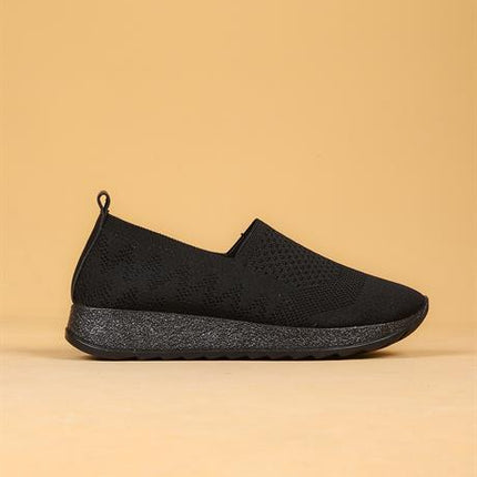Fiora Siyah Renkli Triko Yazlık Sneaker  Ful Siyah