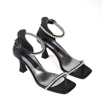 Sirea Siyah Taş Detay Kadın Topuklu Ayakkabı