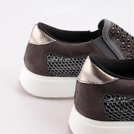 Holtby Gri Renkli Lazer İşlemeli Lux Kadın Spor Ayakkabı