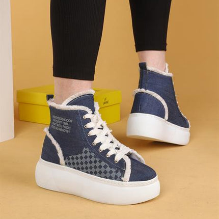 Lisa Keten Mavi Renkli Günlük Kadın Bot