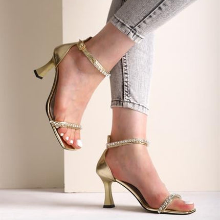 Sirea Altın Taş Detay Kadın Topuklu Ayakkabı