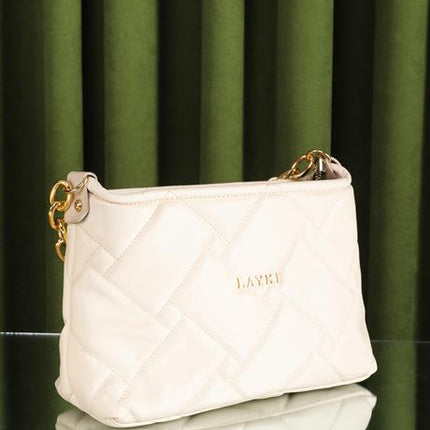 Cesato Bej Renkli Fermuarlı 3 Bölmeli Yumuşak Deri Kadın El Çantası