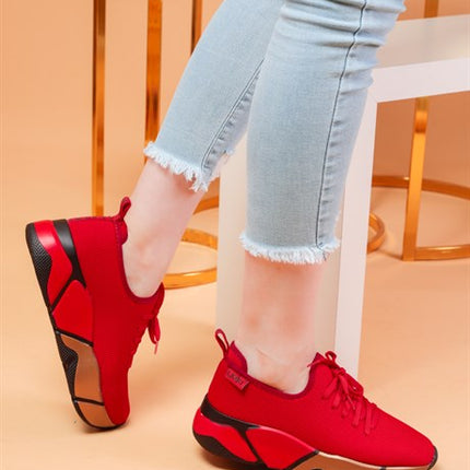 Popi Kırmızı Renkli Bayan Spor Ayakkabı