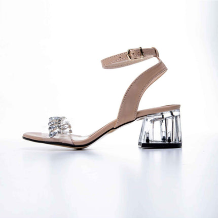 022107 Şeffaf Deri  Topuklu Ayakkabı