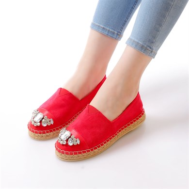 Clementine Kırmızı Renkli Kadın Babet Ayakkabı  040002