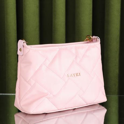 Cesato Pudra Renkli Fermuarlı 3 Bölmeli Yumuşak Deri Kadın El Çantası