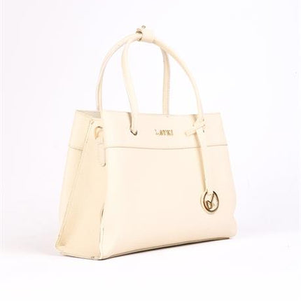 Nusia Deri Bej Renkli Askılı Kadın Çanta