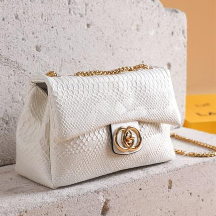 Pera Beyaz Renkli Desenli Bölmeli Askılı Çanta