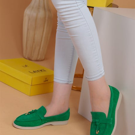 Miu Yeşil Renkli   Klasik Ayakkabı