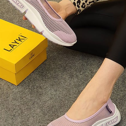 Milano Mor Renkli Lux Lazer Kesimli Kadın Yazlık Spor Ayakkabı