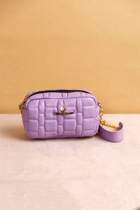 Serra Açık Mor Renkli Zincirli Askılı Kadın Deri Çapraz Çanta