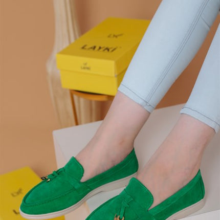 Miu Yeşil Renkli   Klasik Ayakkabı