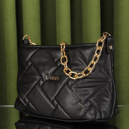 Cesato Siyah Renkli Fermuarlı 3 Bölmeli Yumuşak Deri Kadın El Çantası