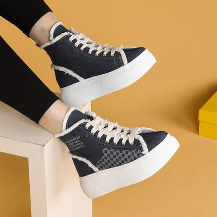 Lisa Keten Mavi Renkli Günlük Kadın Bot