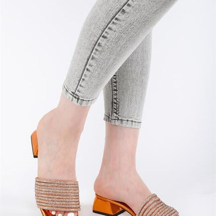 Elyse Turuncu Renkli Taşlı Kadın Terlik