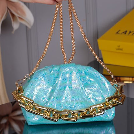 Hera Turkuaz Renkli Krok Askılı Çanta