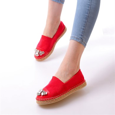 Clementine Kırmızı Renkli Kadın Babet Ayakkabı  040002