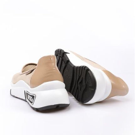 Milano Bej Renkli Lux Lazer Kesimli Kadın Yazlık Spor Ayakkabı