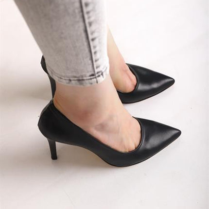 Sterio Kadın Siyah Stiletto Sivri Burun Topuklu Ayakkabı