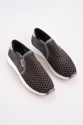 Holtby Gri Renkli Lazer İşlemeli Lux Kadın Spor Ayakkabı