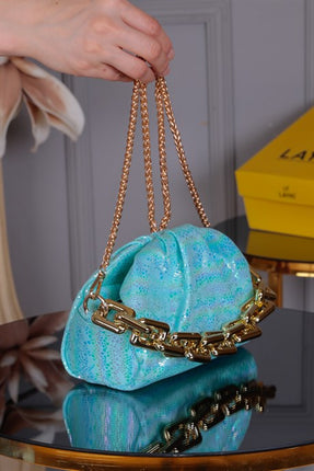 Hera Turkuaz Renkli Krok Askılı Çanta