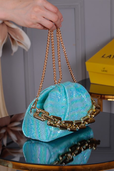 Hera Turkuaz Renkli Krok Askılı Çanta