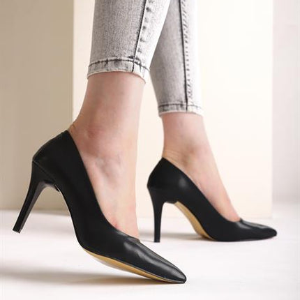 Sterio Kadın Siyah Stiletto Sivri Burun Topuklu Ayakkabı